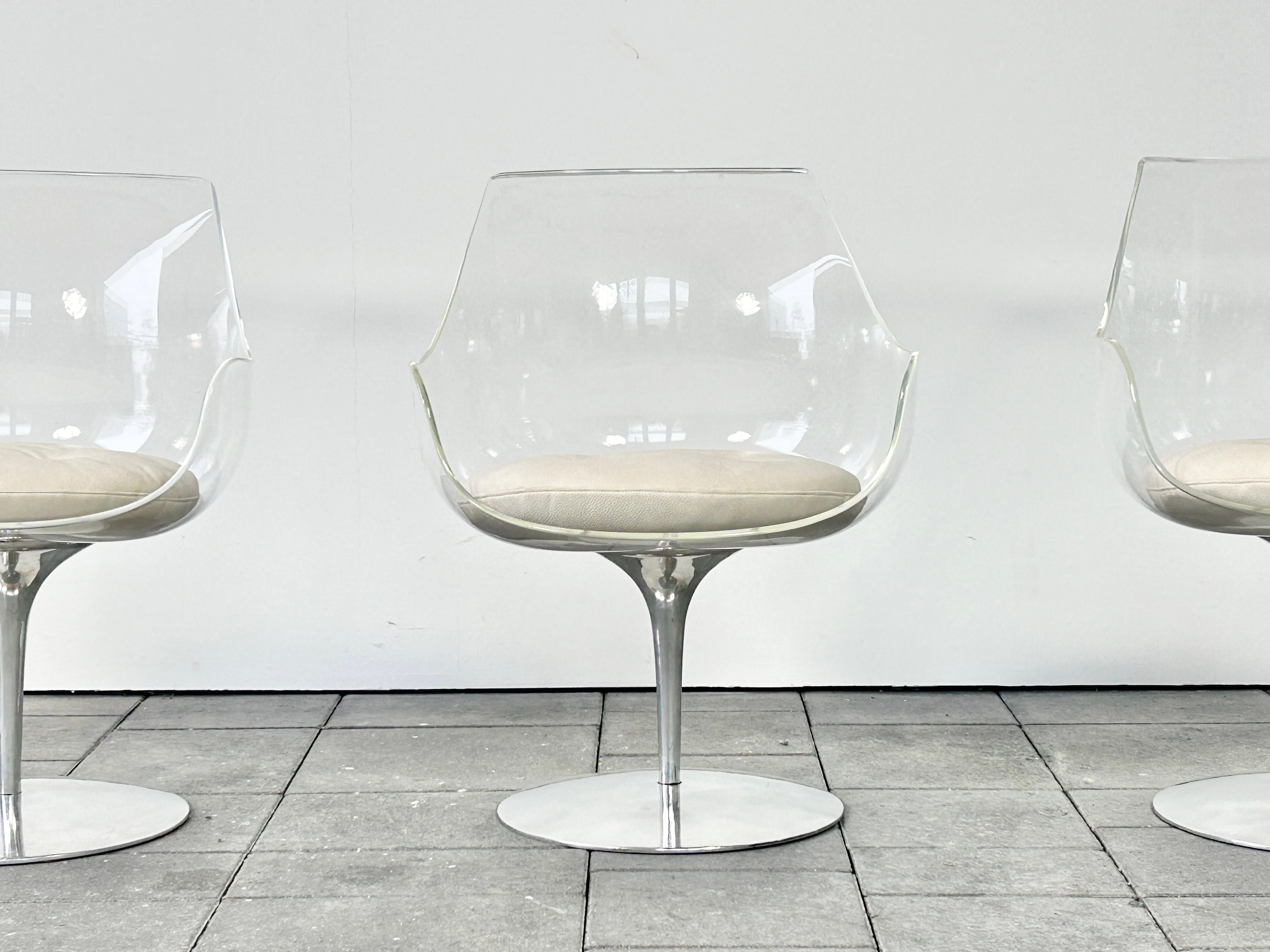 Set of four Champagne chairs by Estelle & Erwine Laverne for Formes Nouvelles For Sale 5