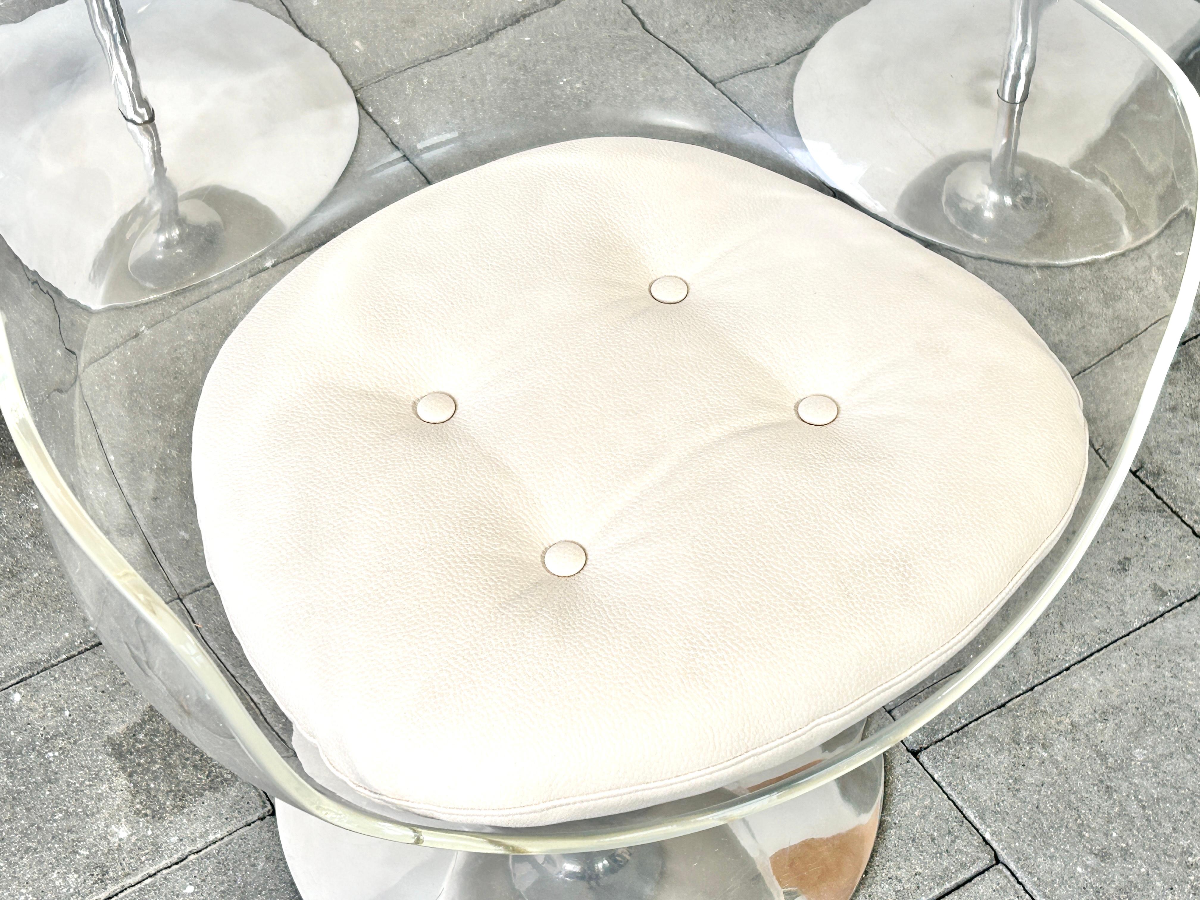 Set of four Champagne chairs by Estelle & Erwine Laverne for Formes Nouvelles For Sale 6
