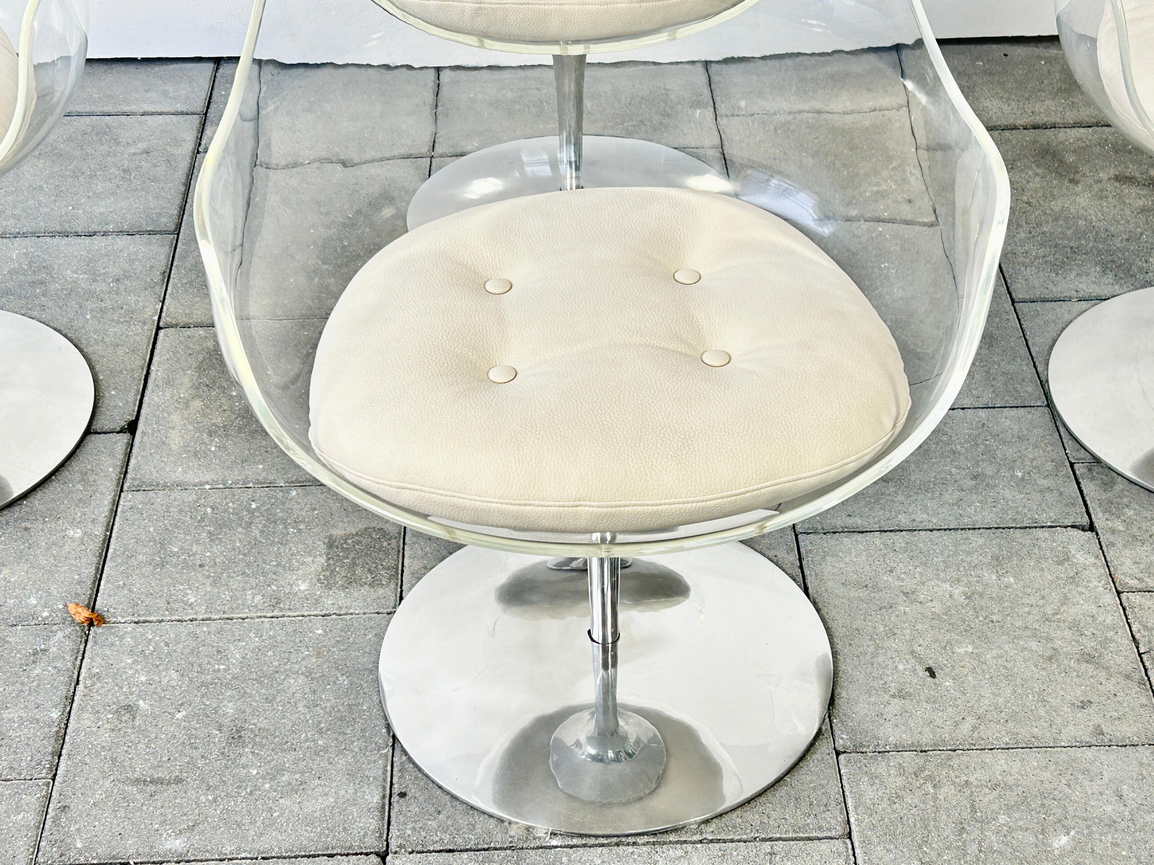 Set of four Champagne chairs by Estelle & Erwine Laverne for Formes Nouvelles For Sale 7
