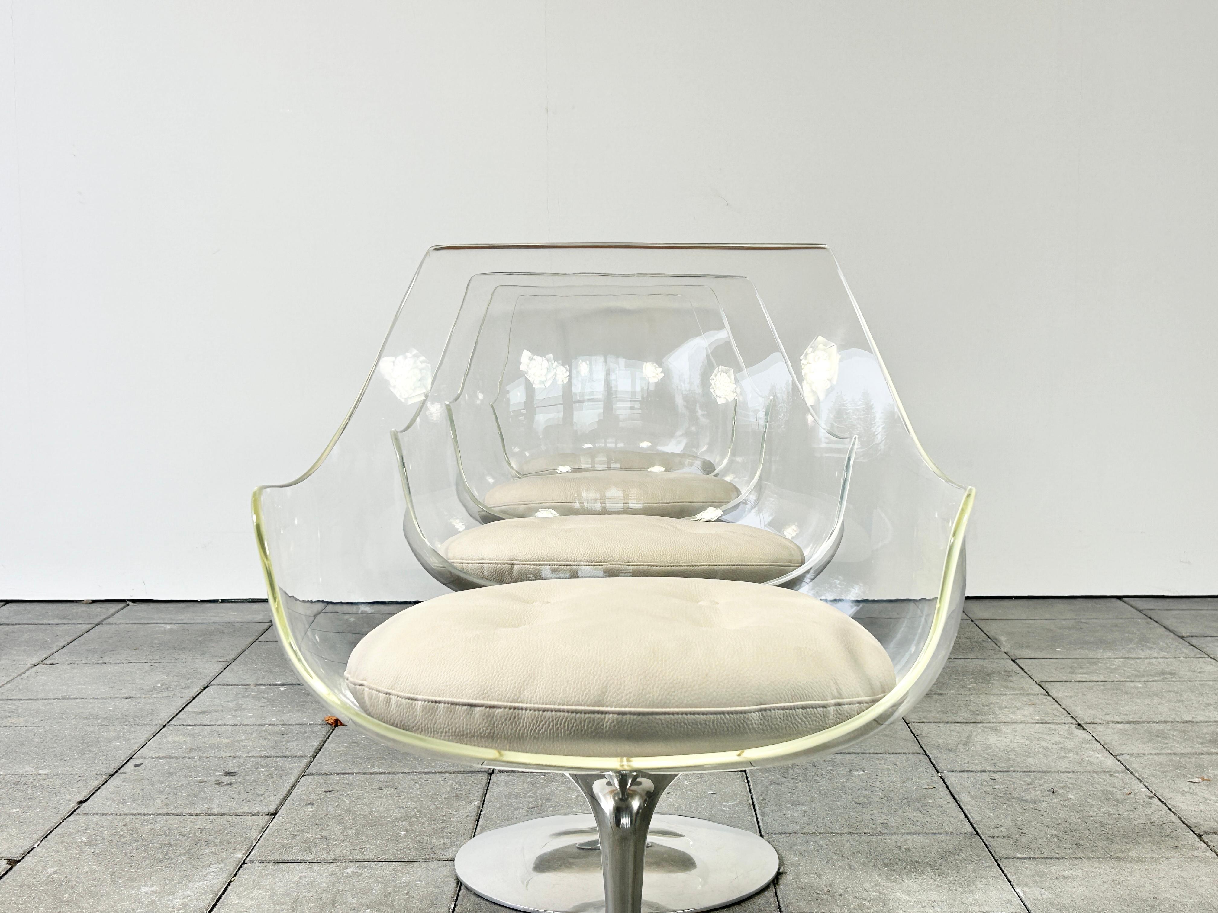 Set of four Champagne chairs by Estelle & Erwine Laverne for Formes Nouvelles For Sale 1