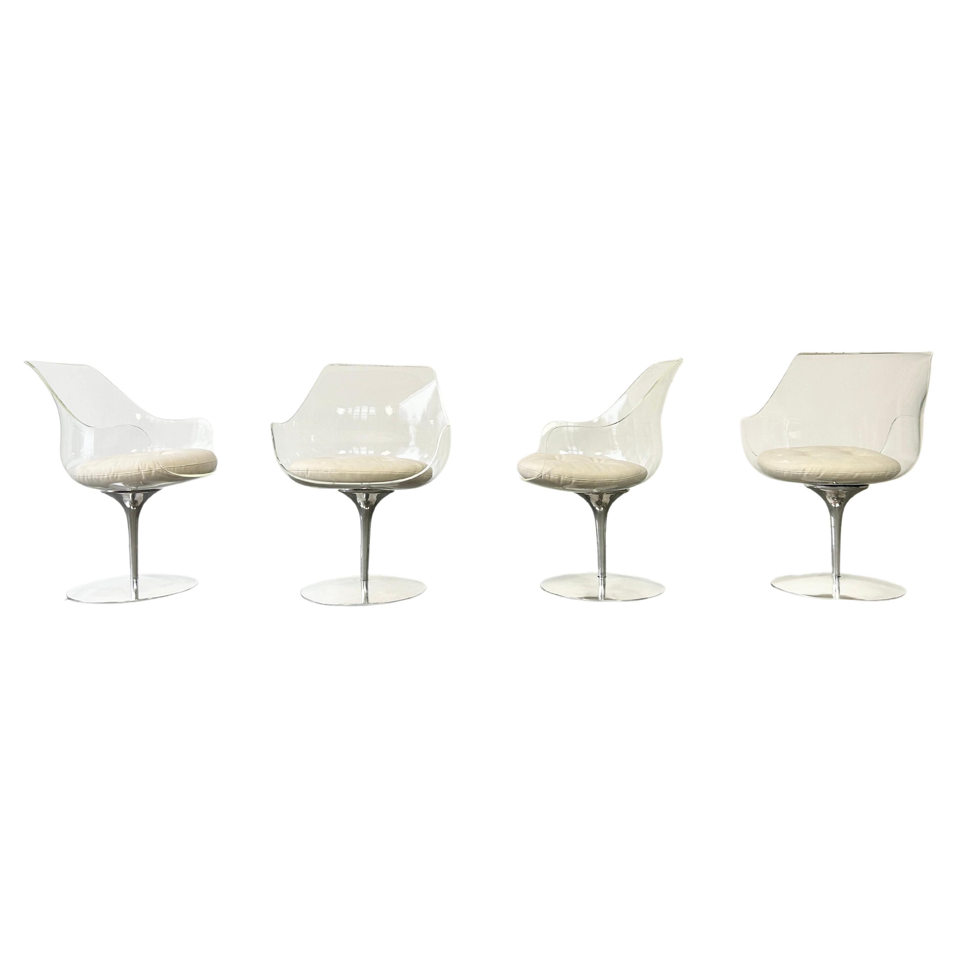 Set of four Champagne chairs by Estelle & Erwine Laverne for Formes Nouvelles For Sale