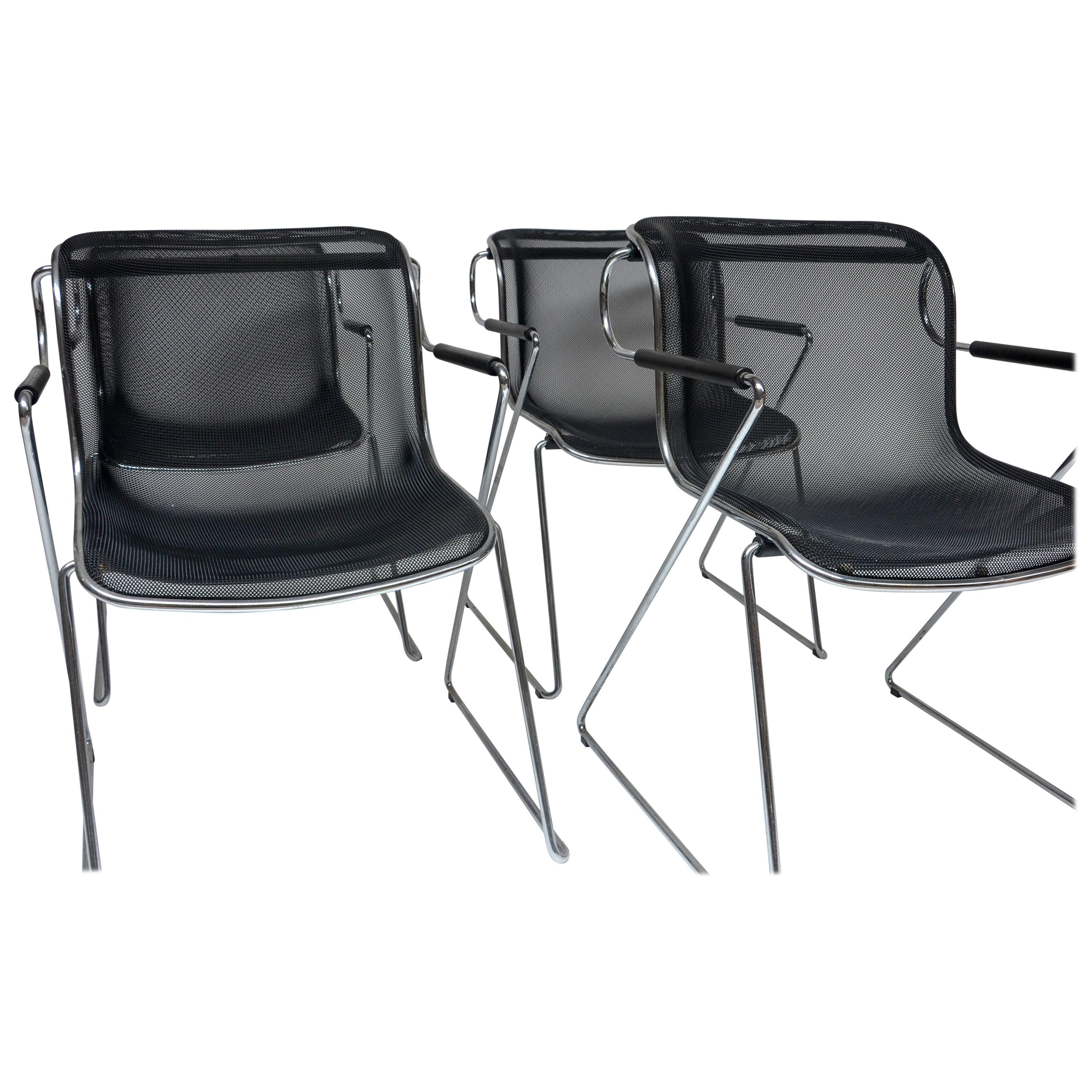 Set of Four Charles Pollock Penelope Chairs for Castelli