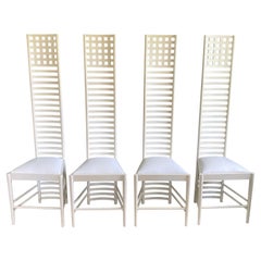 Set of Four Charles Rennie Mackintosh-Style High Back Chairs by Gordon Mfg.