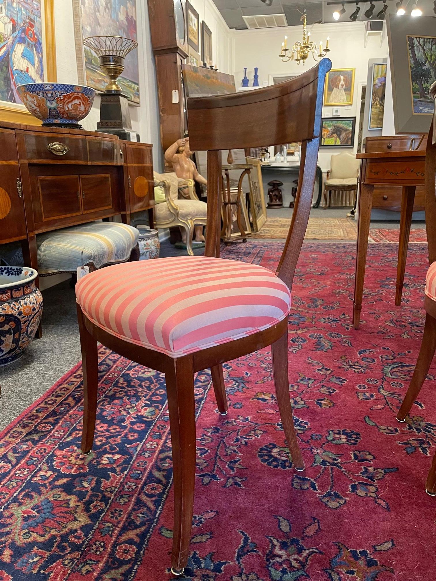French Set of Four Charles X Dining or Side Chairs, 19th Century
