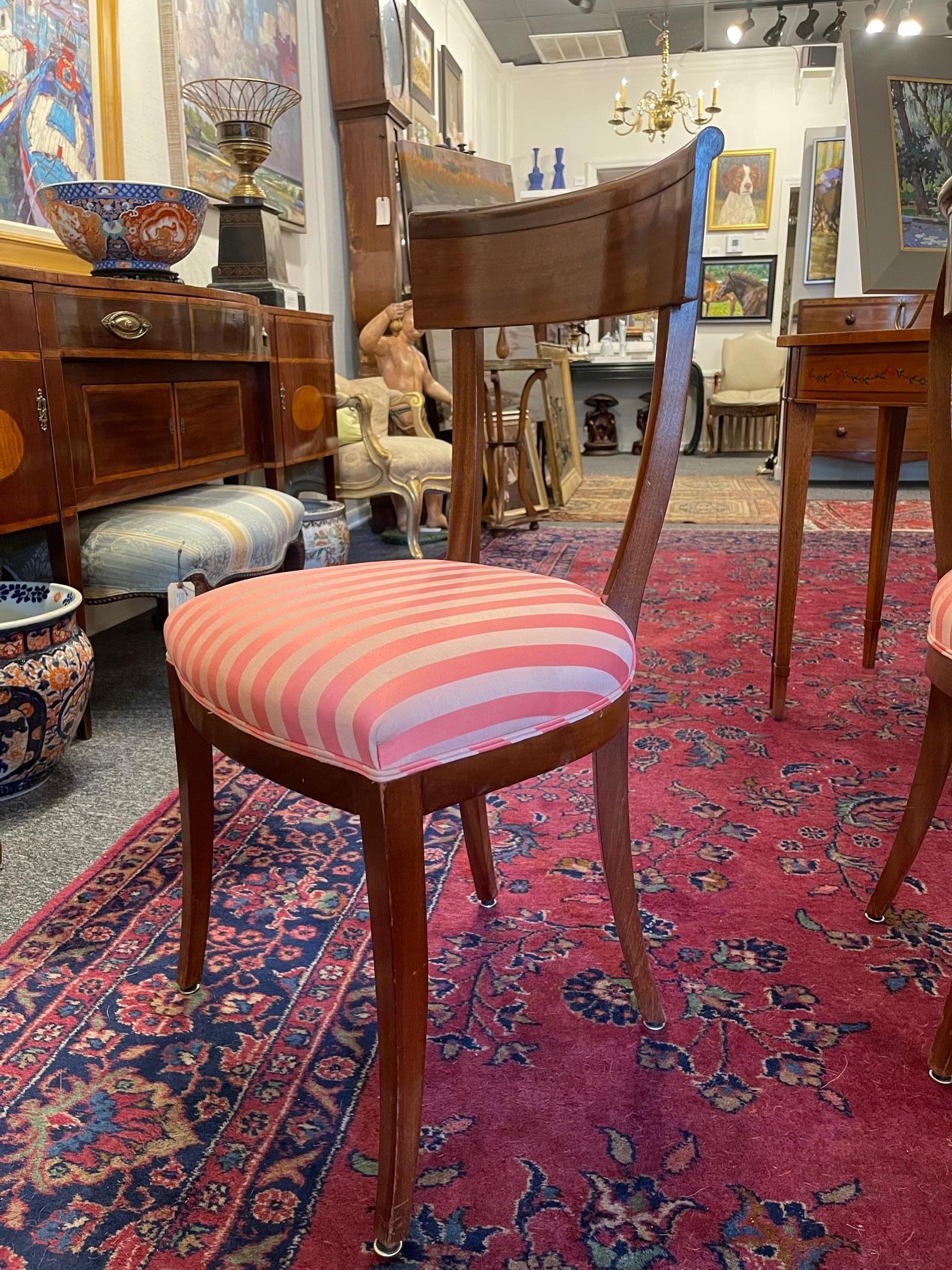 French Set of Four Charles X Dining or Side Chairs, 19th Century For Sale