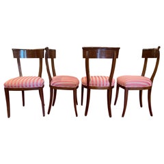 Antique Set of Four Charles X Dining or Side Chairs, 19th Century