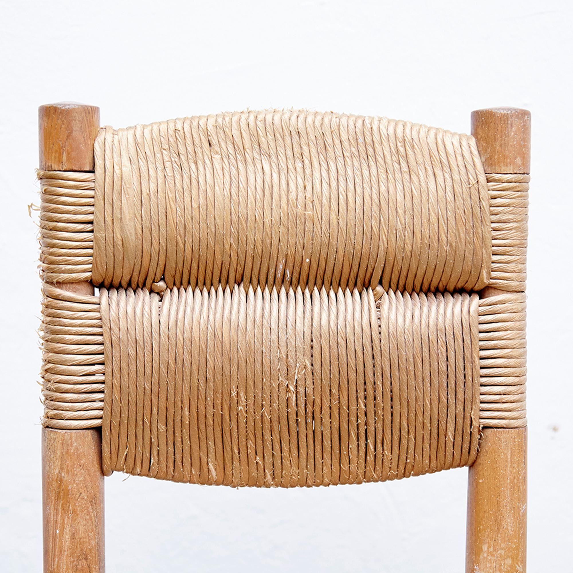 Rattan Set of Four Charlotte Perriand Chairs, circa 1950