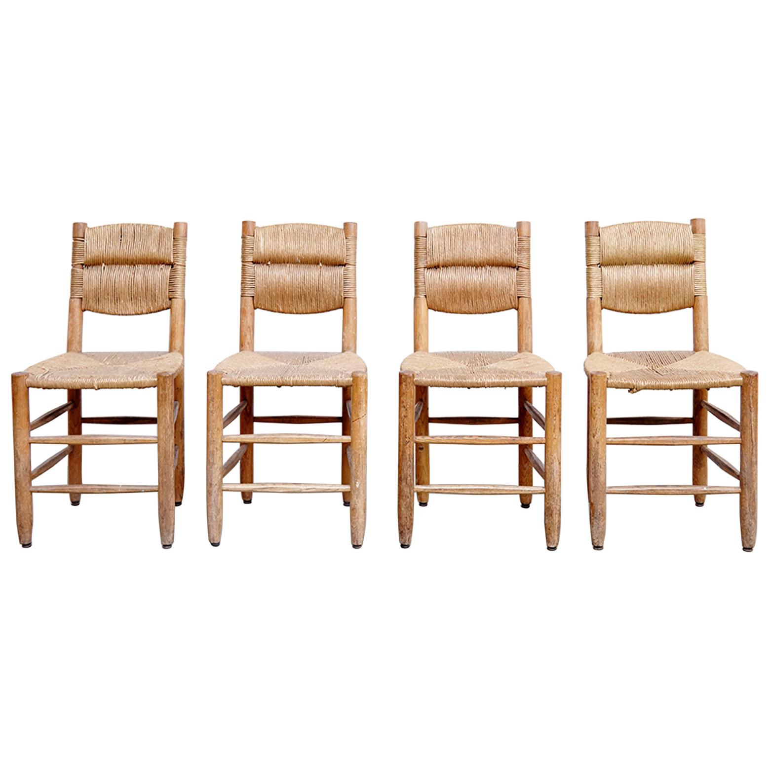 Set of Four Charlotte Perriand Chairs, circa 1950