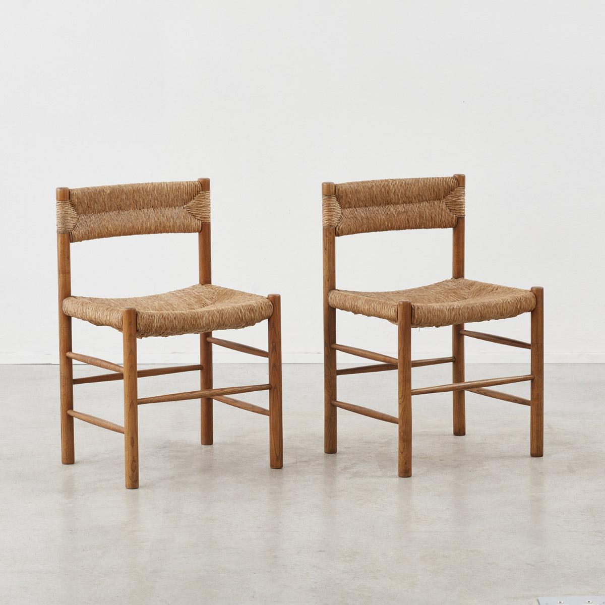 Moderne Ensemble de quatre chaises Charlotte Perriand Dordogne pour Robert Sentou, France c1950 en vente