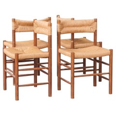 Set of Four Charlotte Perriand 'Dordogne' Model Mid-Century Dining Chairs