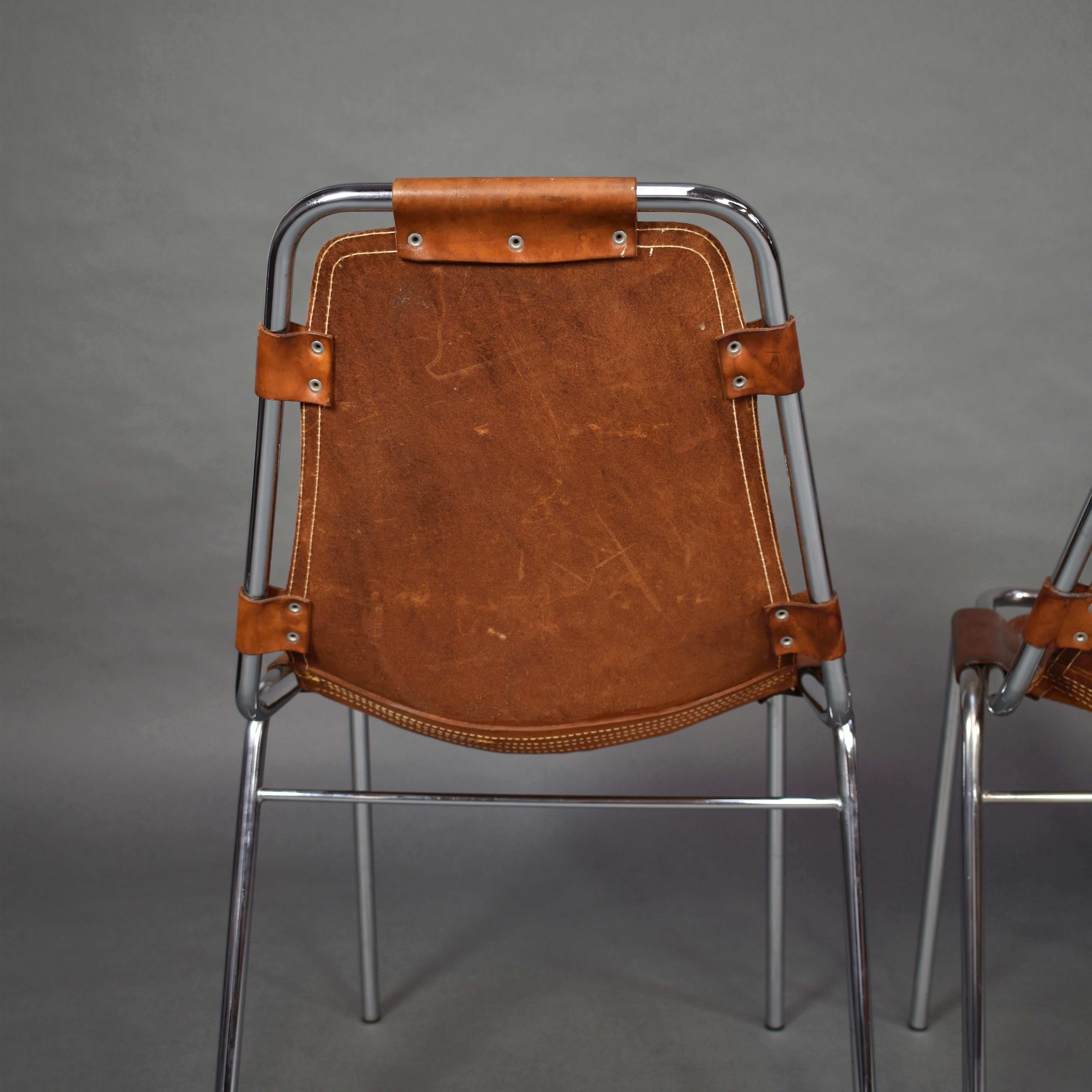 Set of Four Les Arcs Chairs Selected by Charlotte Perriand, 1960s 2