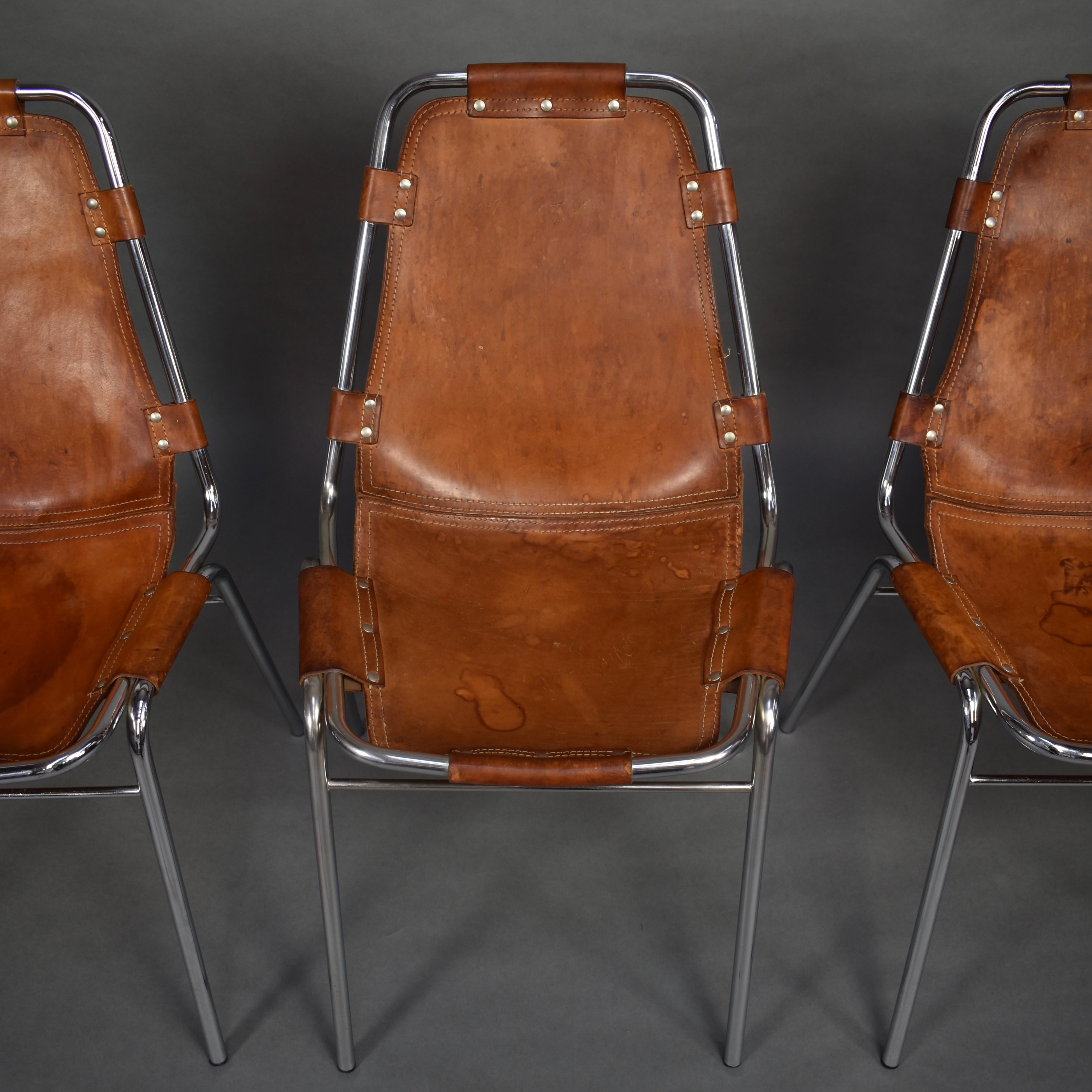 Set of Four Les Arcs Chairs Selected by Charlotte Perriand, 1960s In Good Condition In Pijnacker, Zuid-Holland