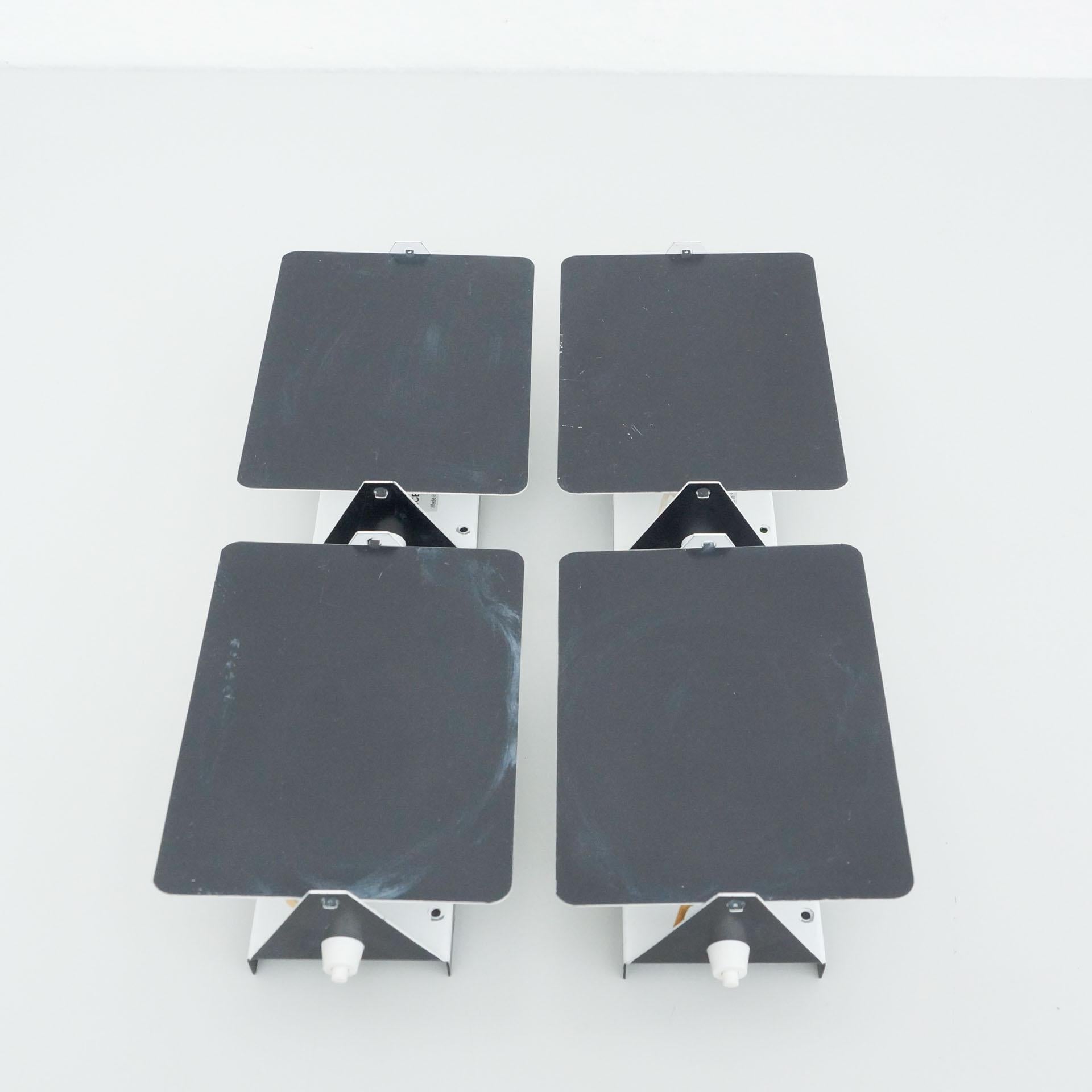 Metal Set of Four Charlotte Perriand, Mid-Century Modern, Black CP-1 French Wall Light