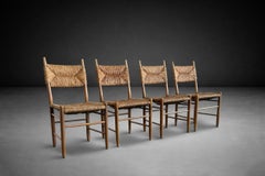 Set of Four Charlotte Perriand Style Meyer-Brockel Chairs, Germany 1950s