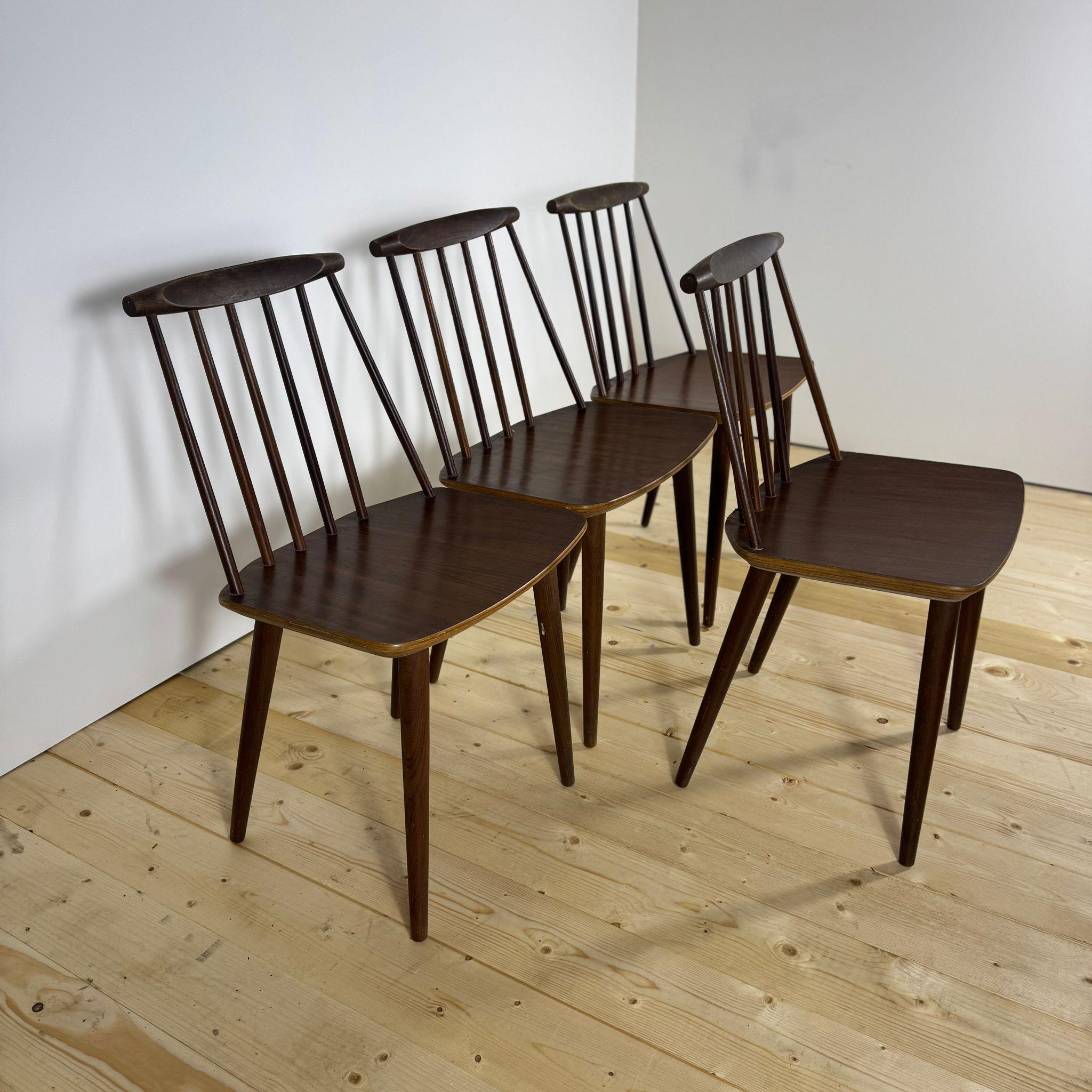 Satz von vier Chaur J77, Poul M. Volther für FDB Møbler im Zustand „Gut“ im Angebot in Torino, IT