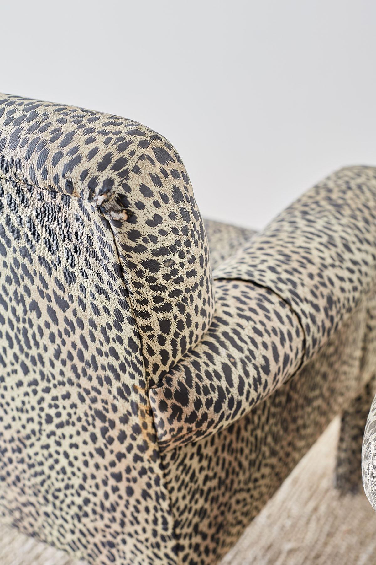 Set aus vier gepolsterten Cheetah-Leopard-Clubsesseln 10
