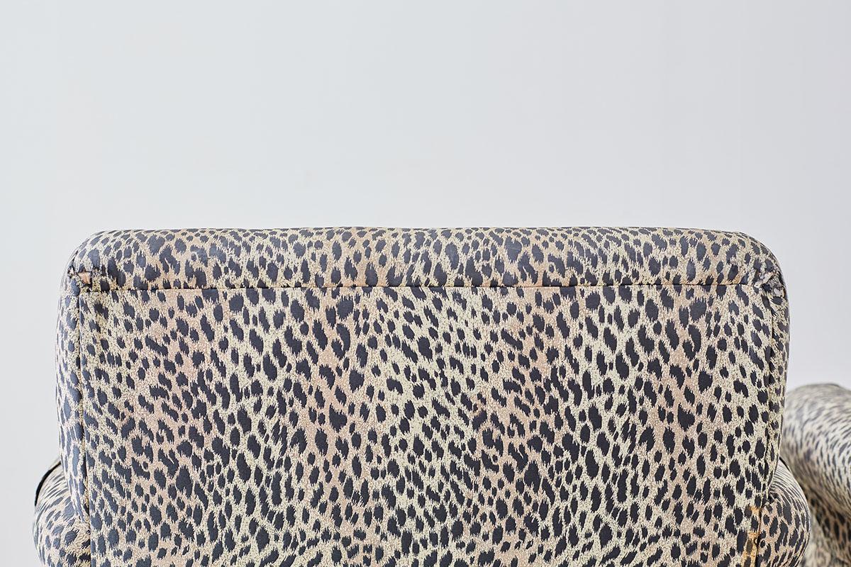Set aus vier gepolsterten Cheetah-Leopard-Clubsesseln 11