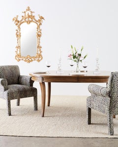 Set of Four Cheetah Leopard Upholstered Club Chairs