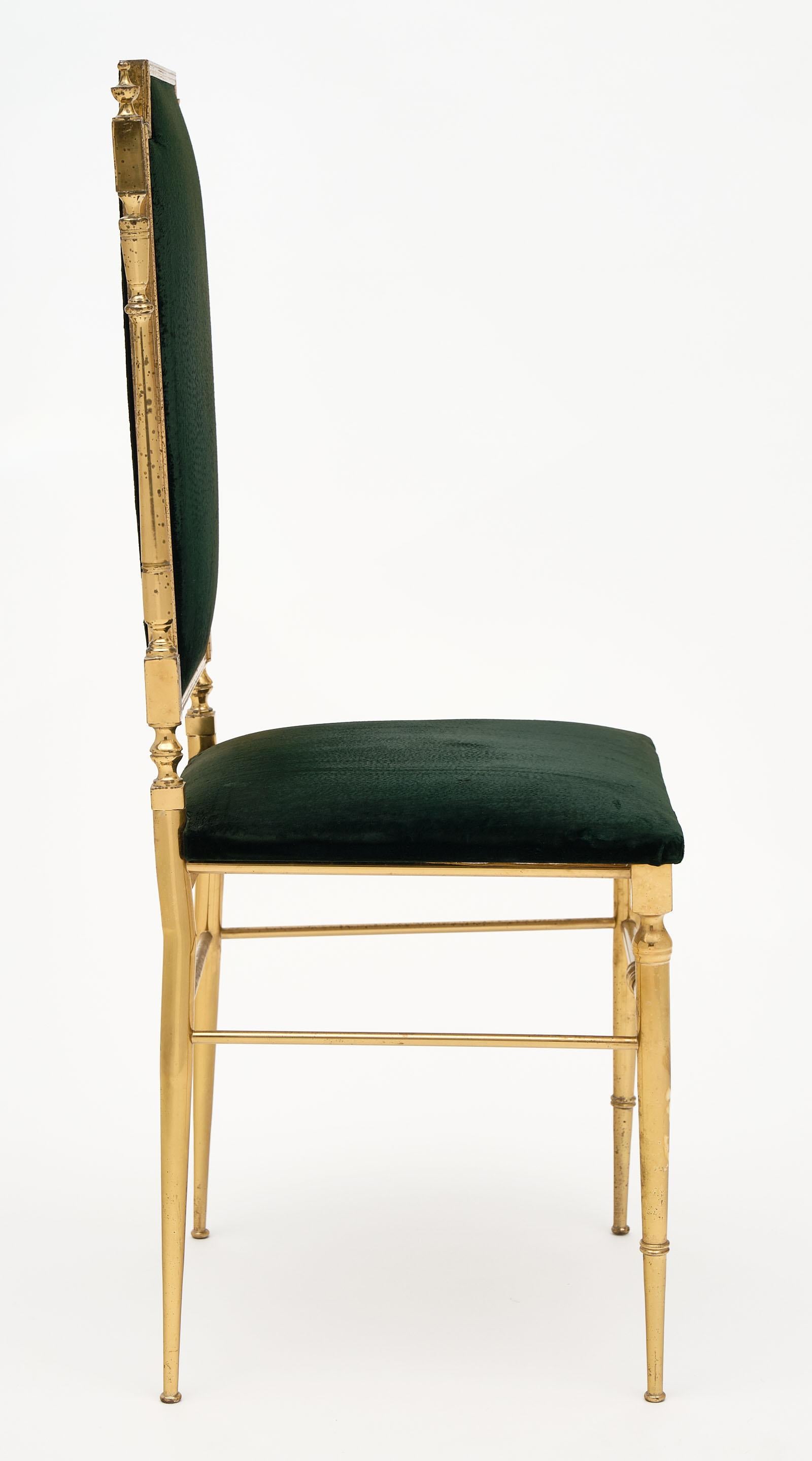 Brass Set of Four Chiavari Chairs