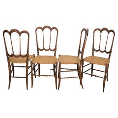 Set of Four Chiavari Chairs Model " Tre Archi" by Fratelli Levaggi, 1950s