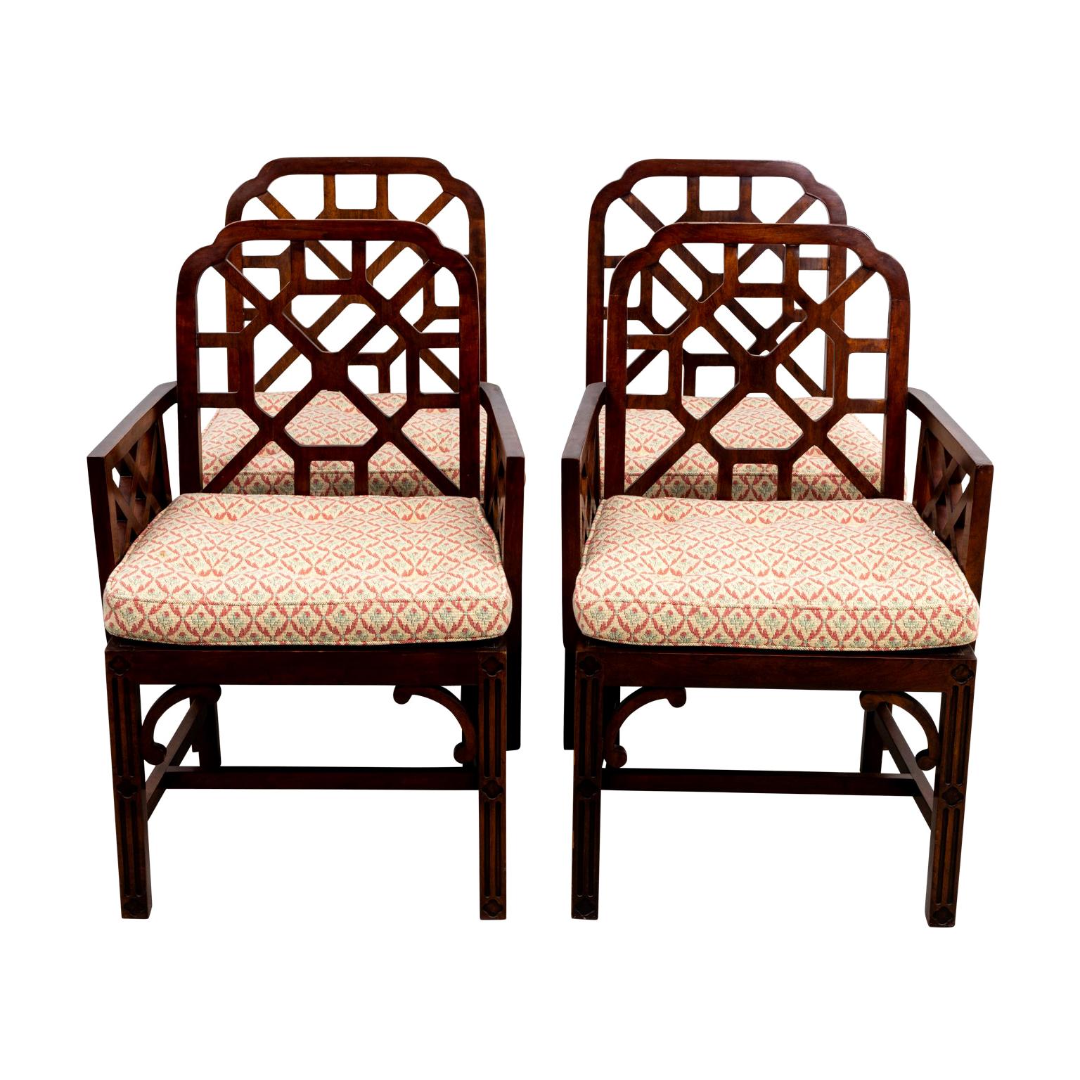 Set of Four Chinese Chippendale Chairs