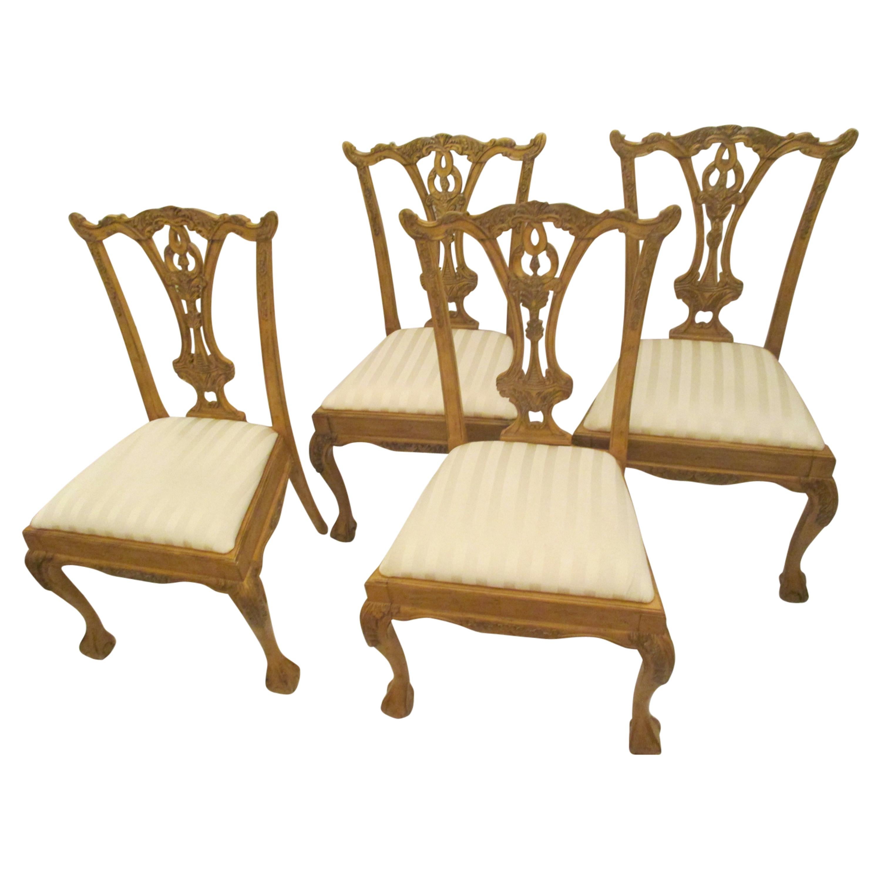 Set of Four Chinese Chippendale Dining Chairs
