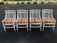 Set of Four Chinese Chippendale Rattan Chairs