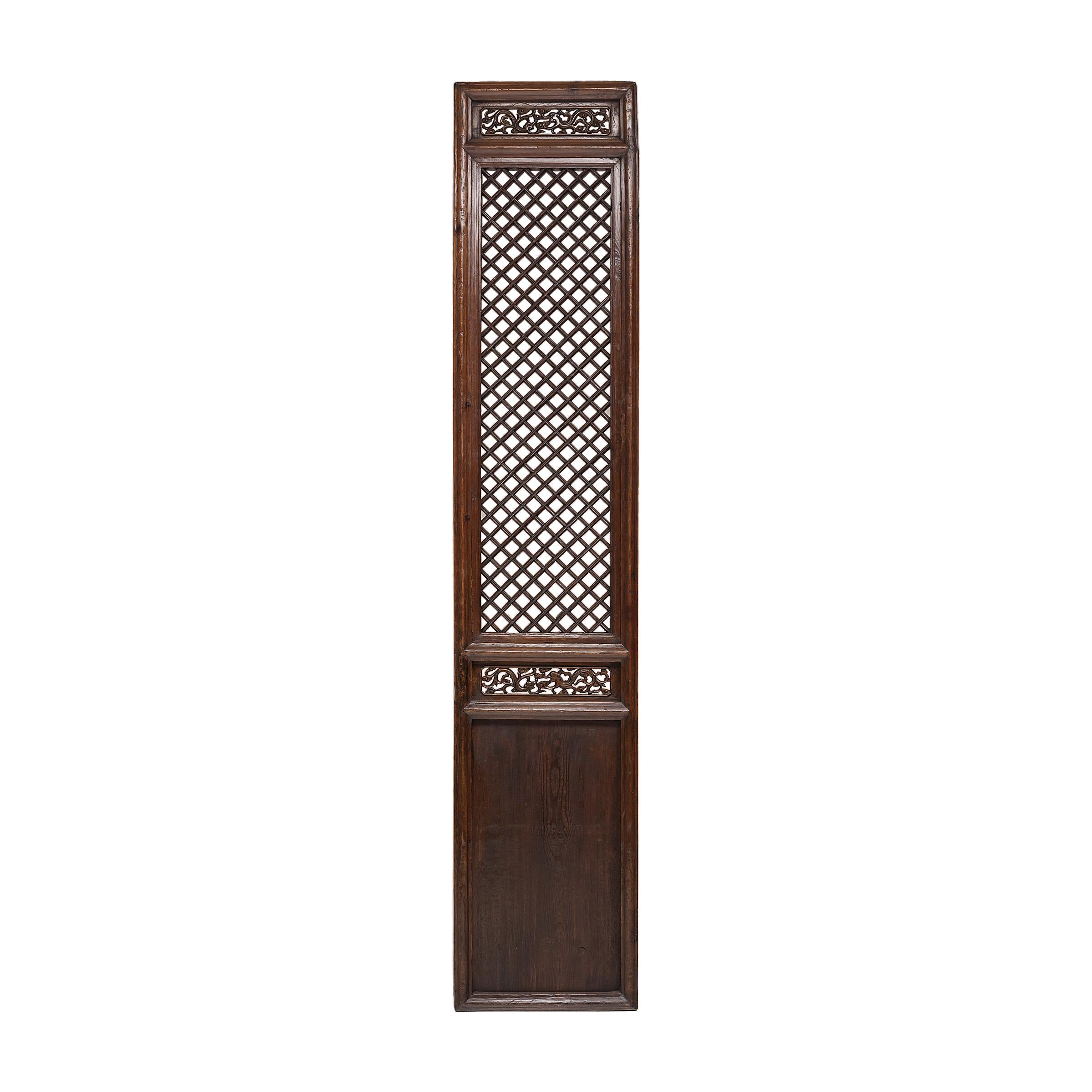 Conjunto de cuatro paneles de celosía de patio chino, c. 1850 Chino en venta