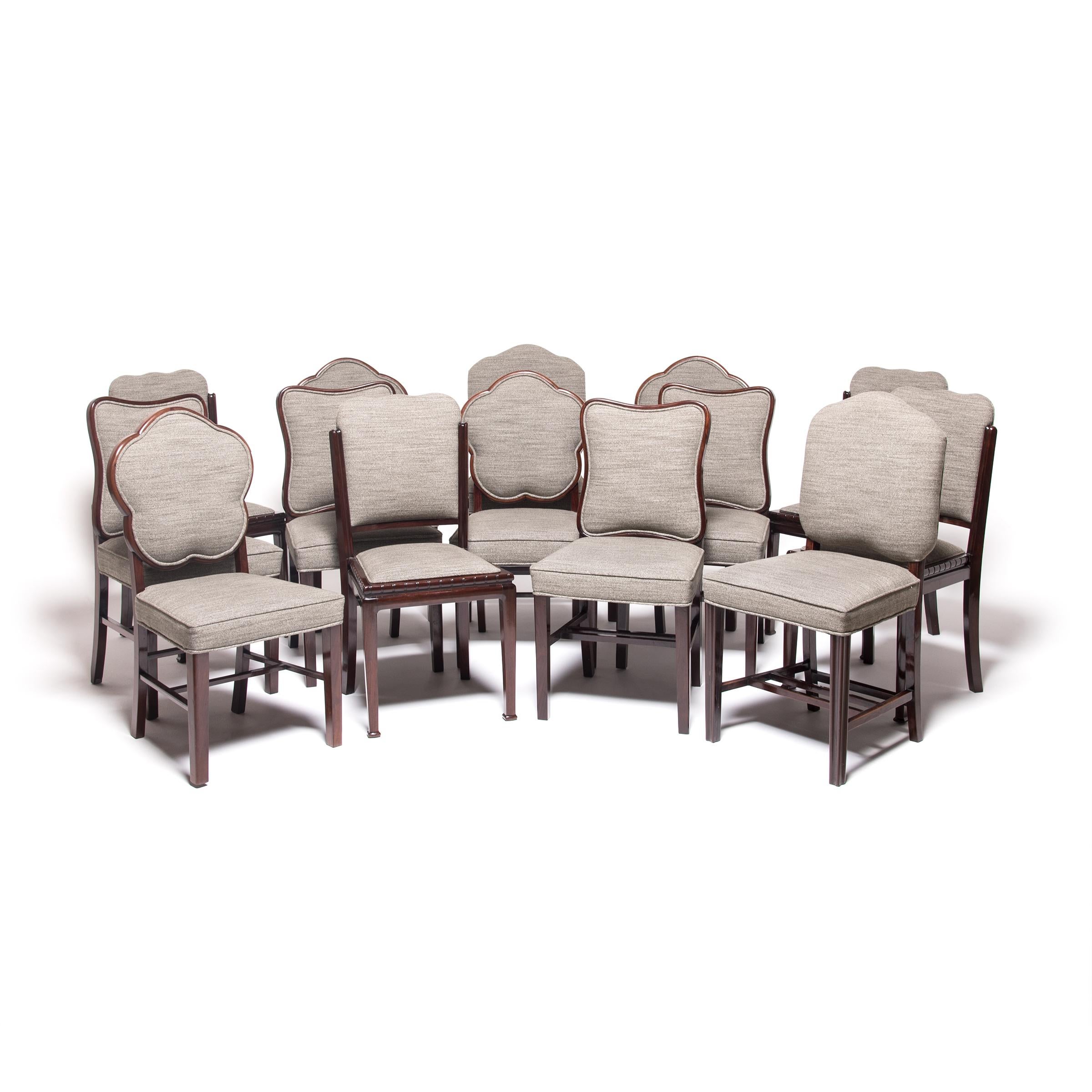 Set of Four Chinese Deco Dining Chairs, circa 1920s 2