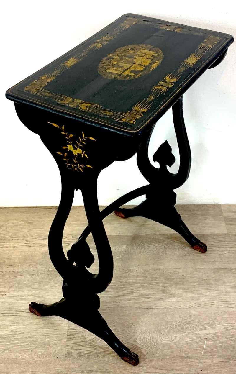 Set of Four Chinese Export Lacquer Nesting Tables  3