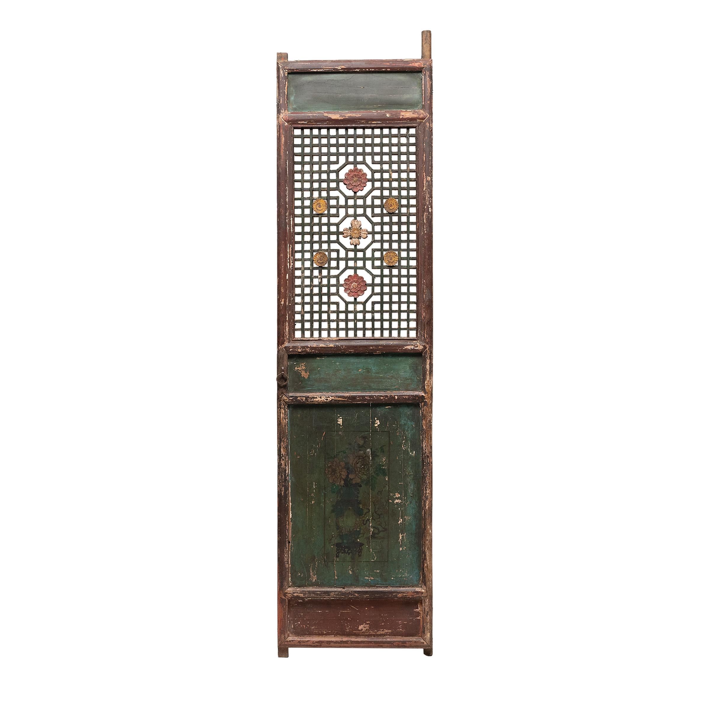 Conjunto de cuatro paneles de celosía floral china, S. XIX en venta 2