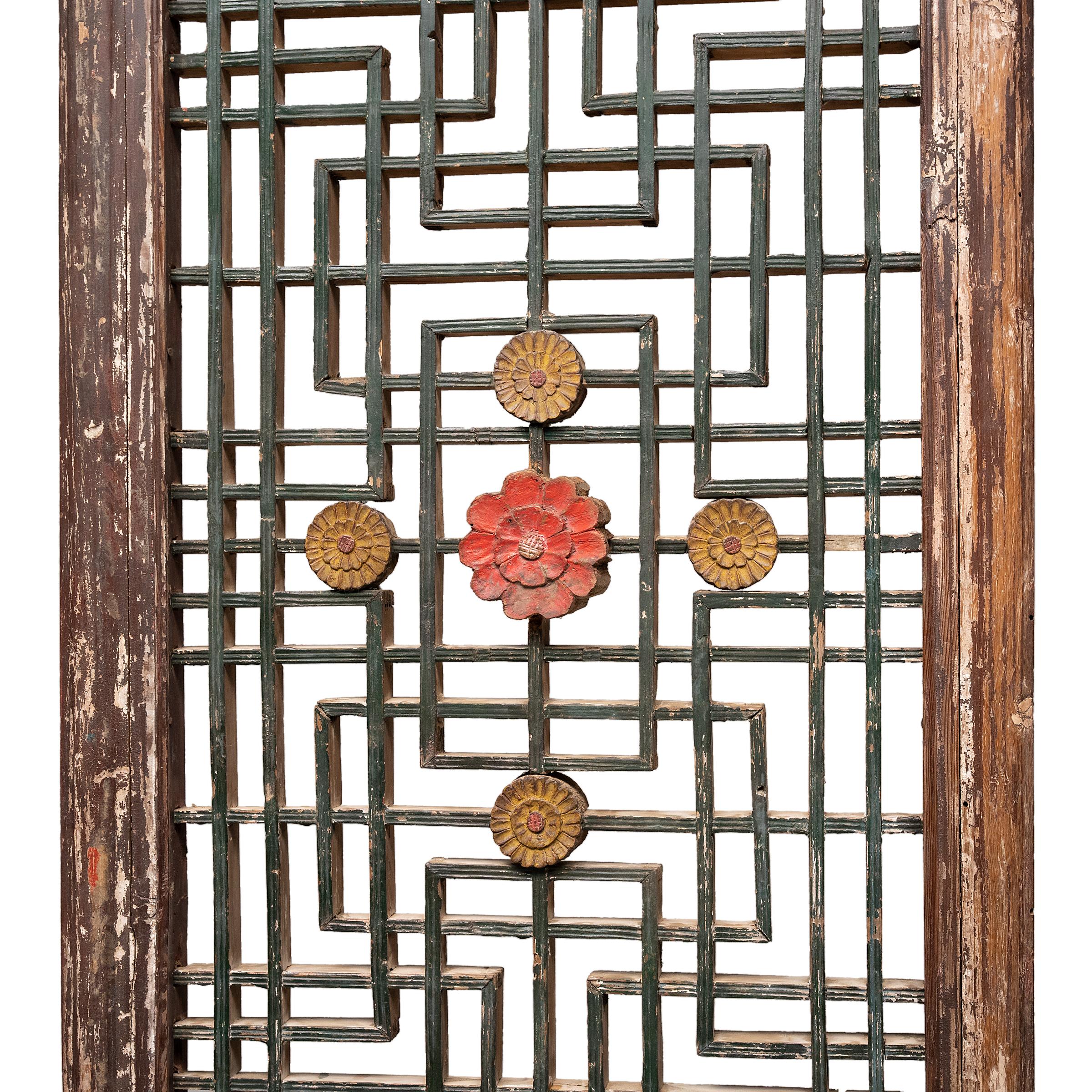 Conjunto de cuatro paneles de celosía floral china, S. XIX en venta 7