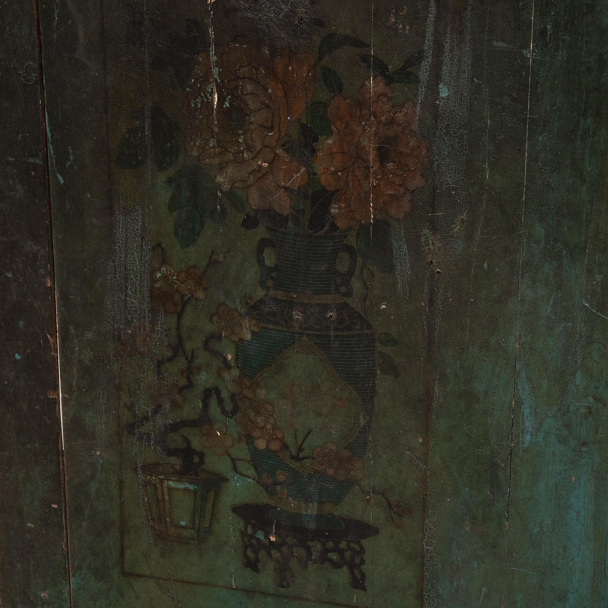 Conjunto de cuatro paneles de celosía floral china, S. XIX en venta 1