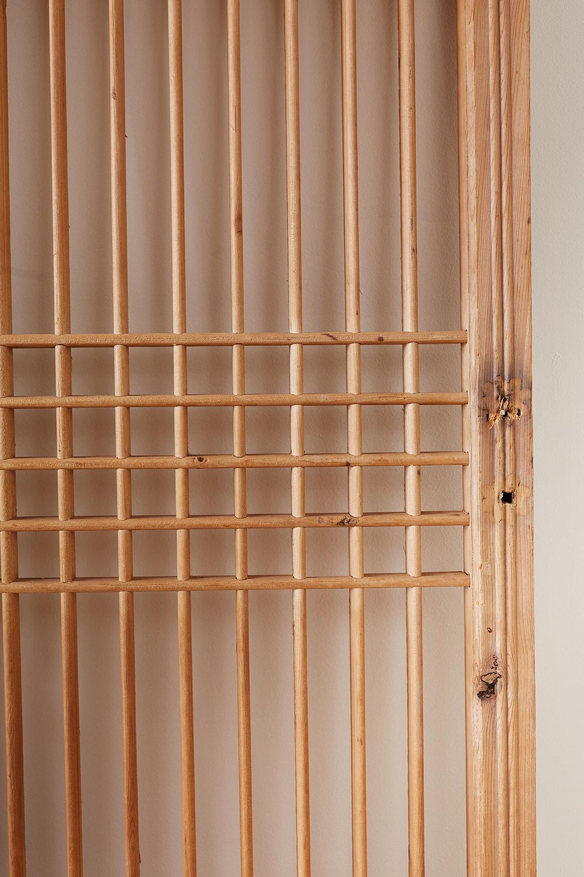 Set of Four Chinese Geometric Lattice Window Panels 7
