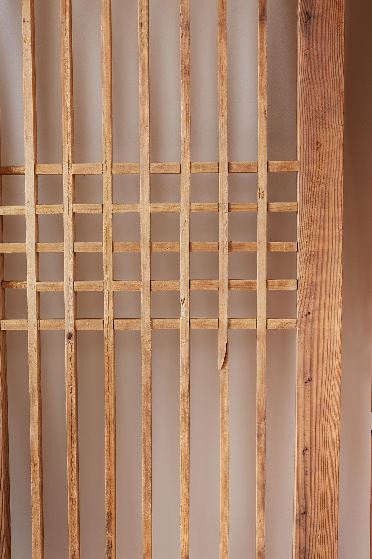 Set of Four Chinese Geometric Lattice Window Panels 8