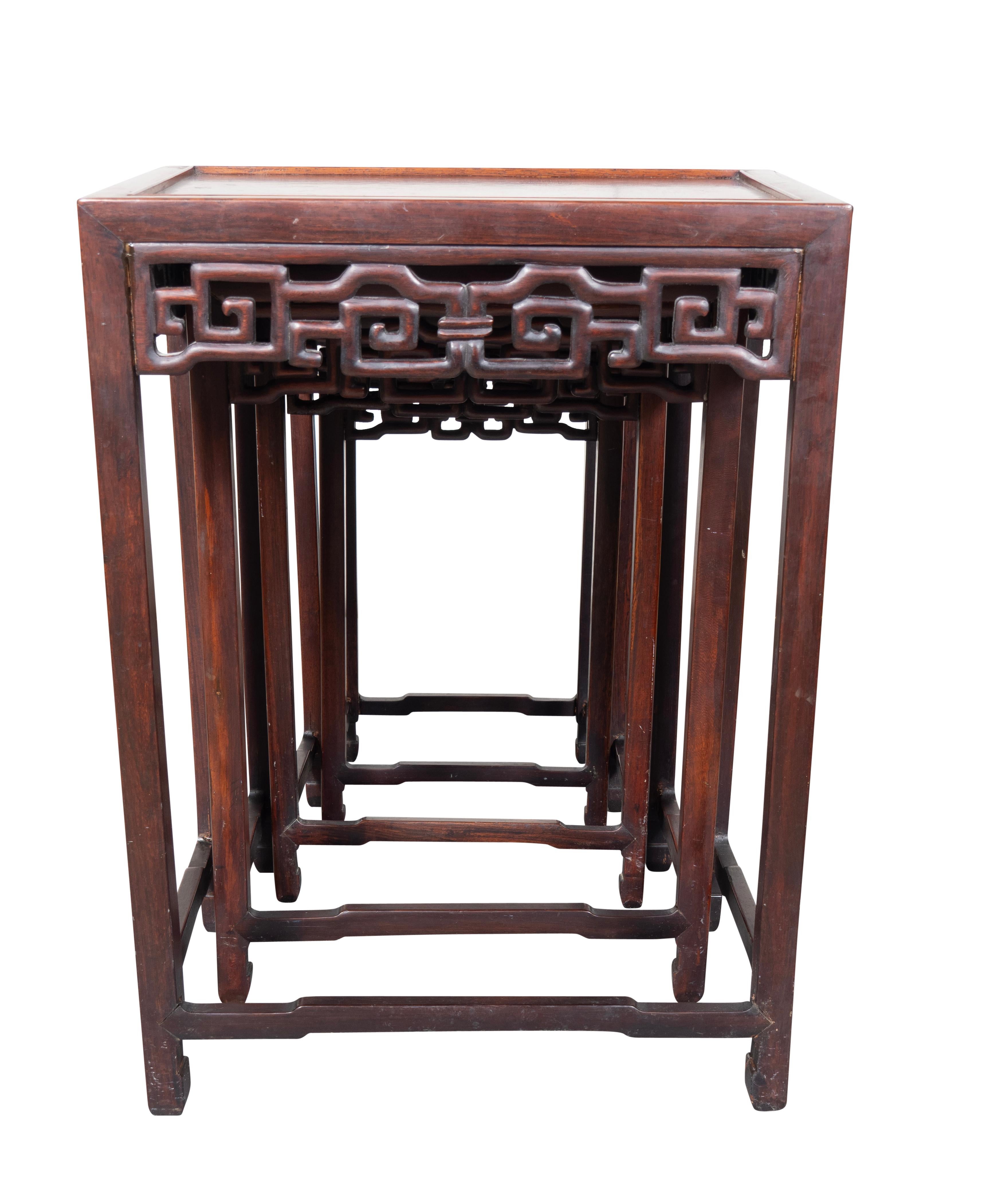 20th Century Set Of Four Chinese Hardwood Nesting Tables For Sale