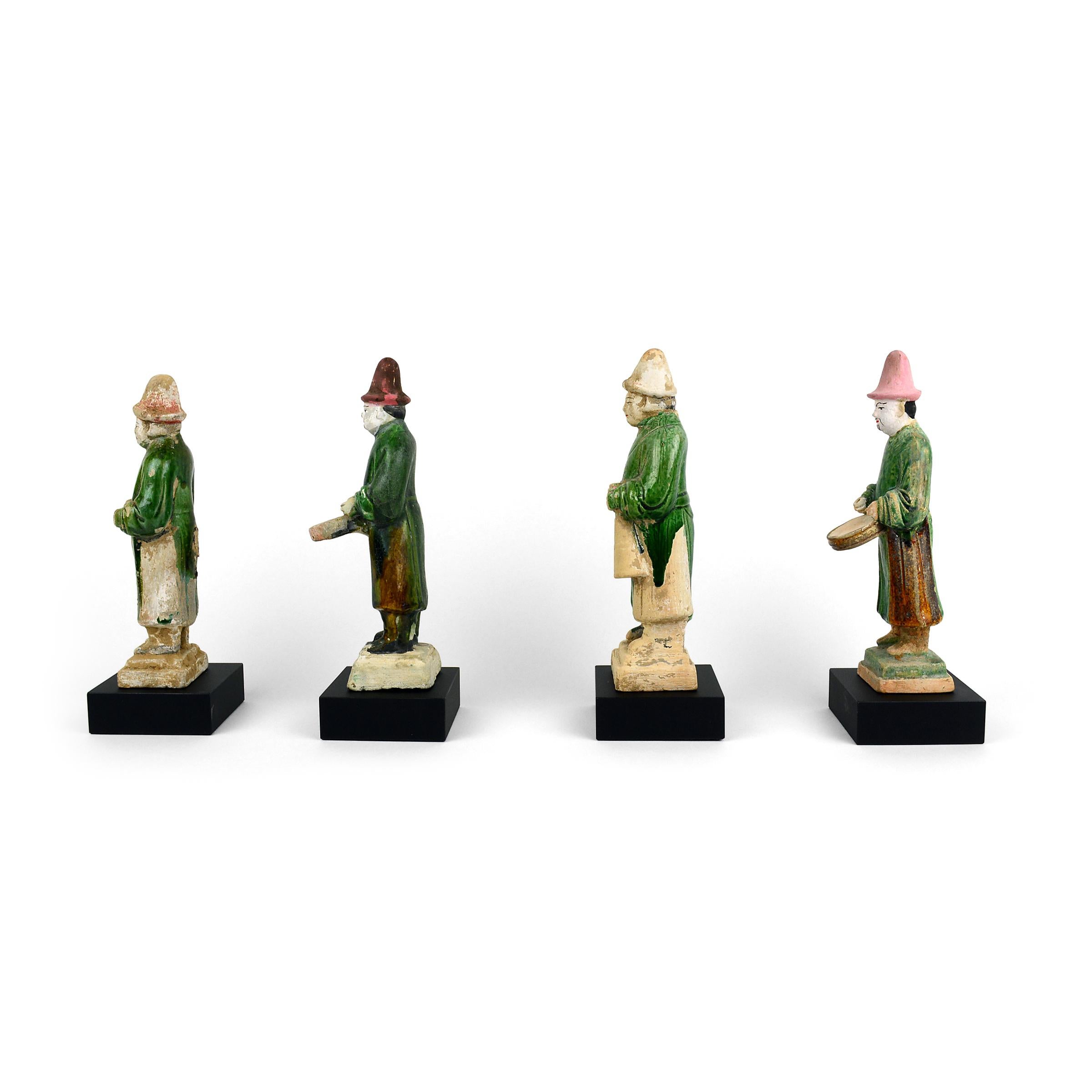 Glazed Set of Four Chinese Ming Musicians