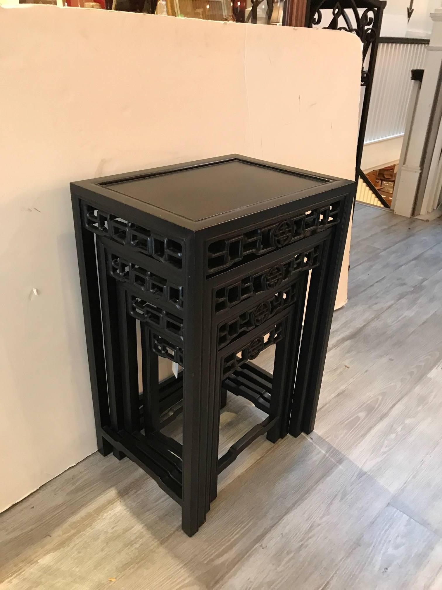 Set of Four Chinese Nesting Tables In Excellent Condition In Lambertville, NJ