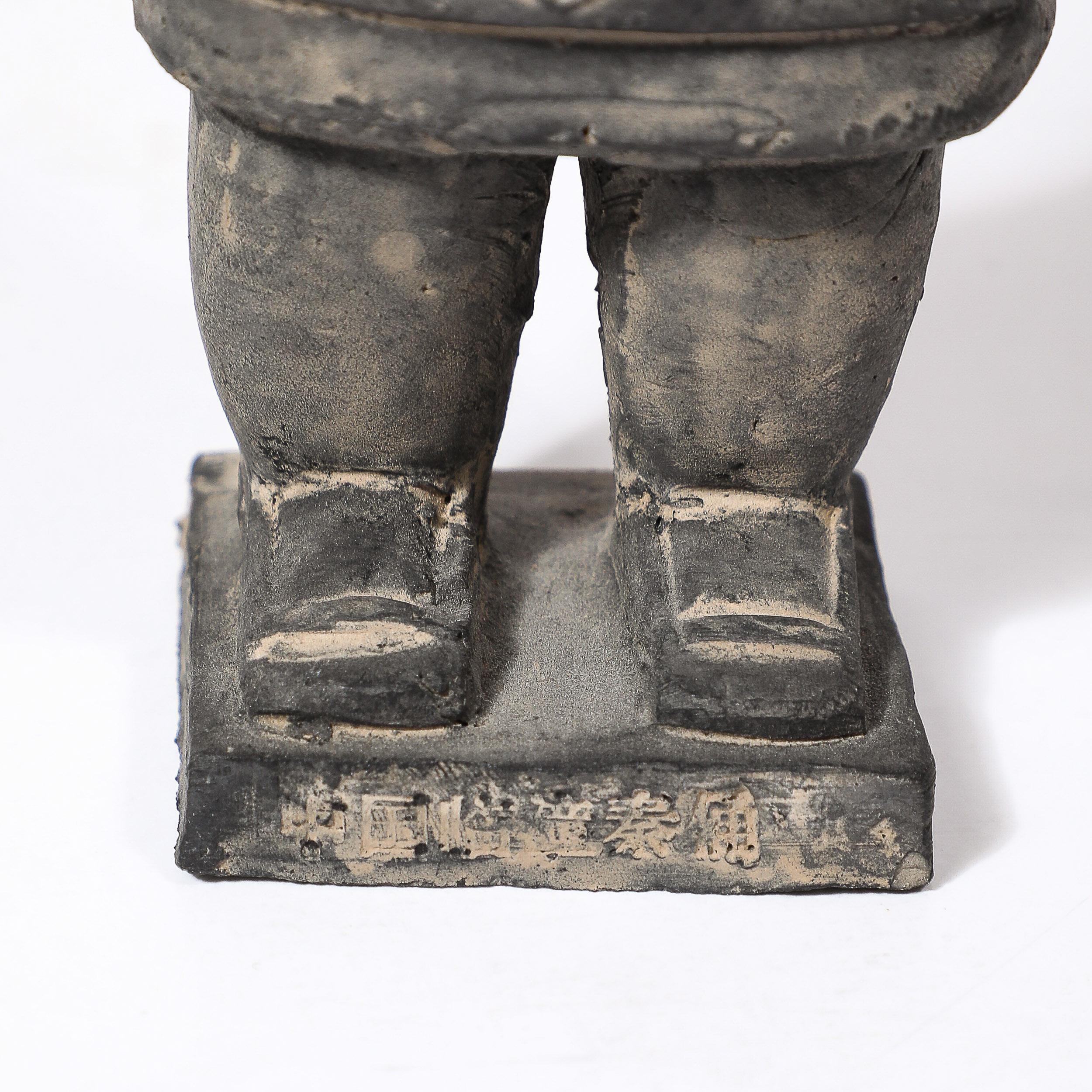 Set di quattro sculture di guerrieri di terracotta in stile mausoleo cinese di Qin Shi Huang in vendita 10