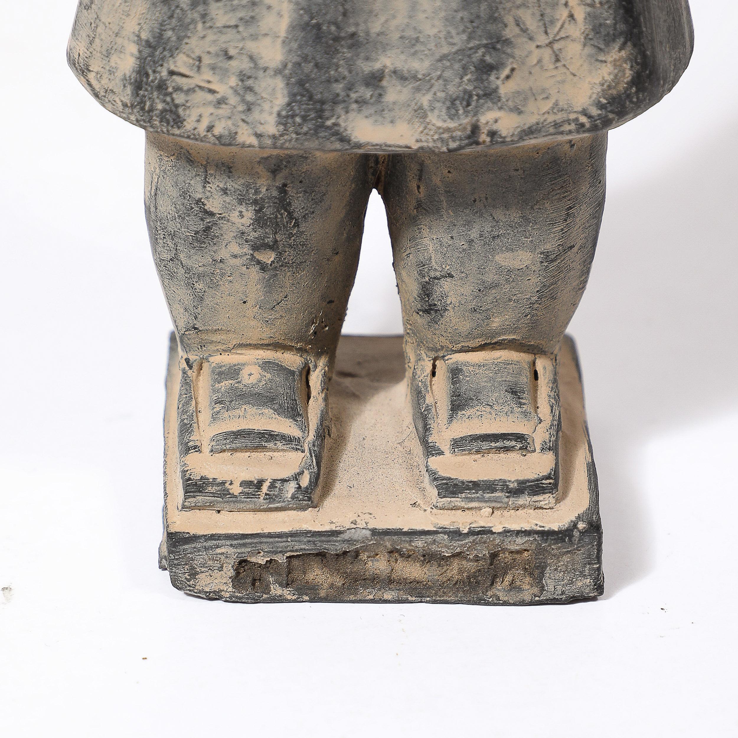 Set di quattro sculture di guerrieri di terracotta in stile mausoleo cinese di Qin Shi Huang in vendita 11
