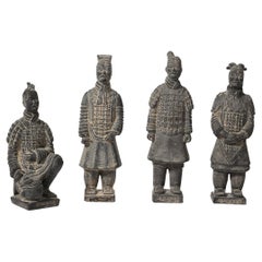 Set of Four Chinese Qin Shi Huang Mausoleum-Style Terracotta Warrior Sculptures