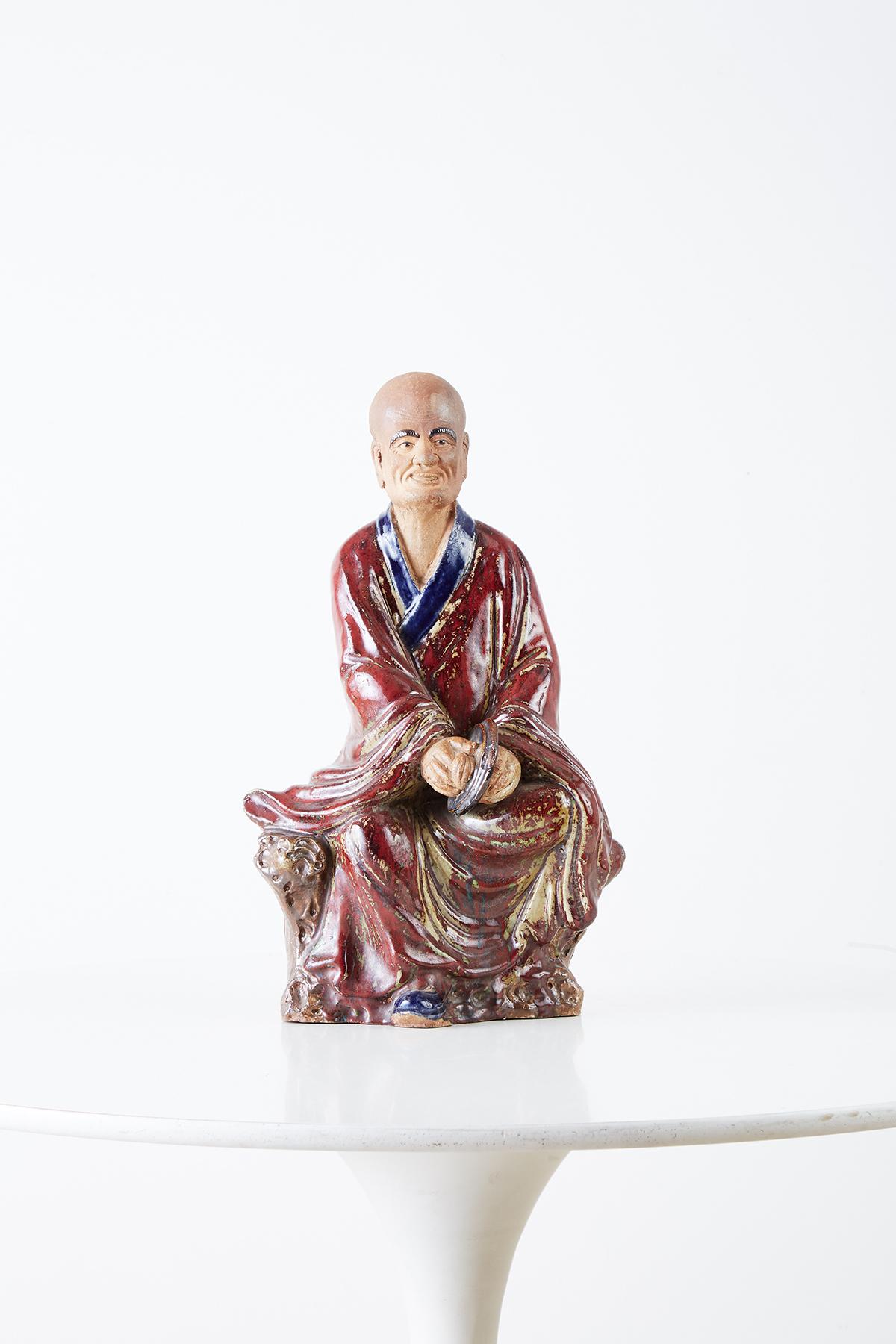 Satz von vier chinesischen Shiwan-Keramik unsterblichen Gottheiten (Chinesisch) im Angebot