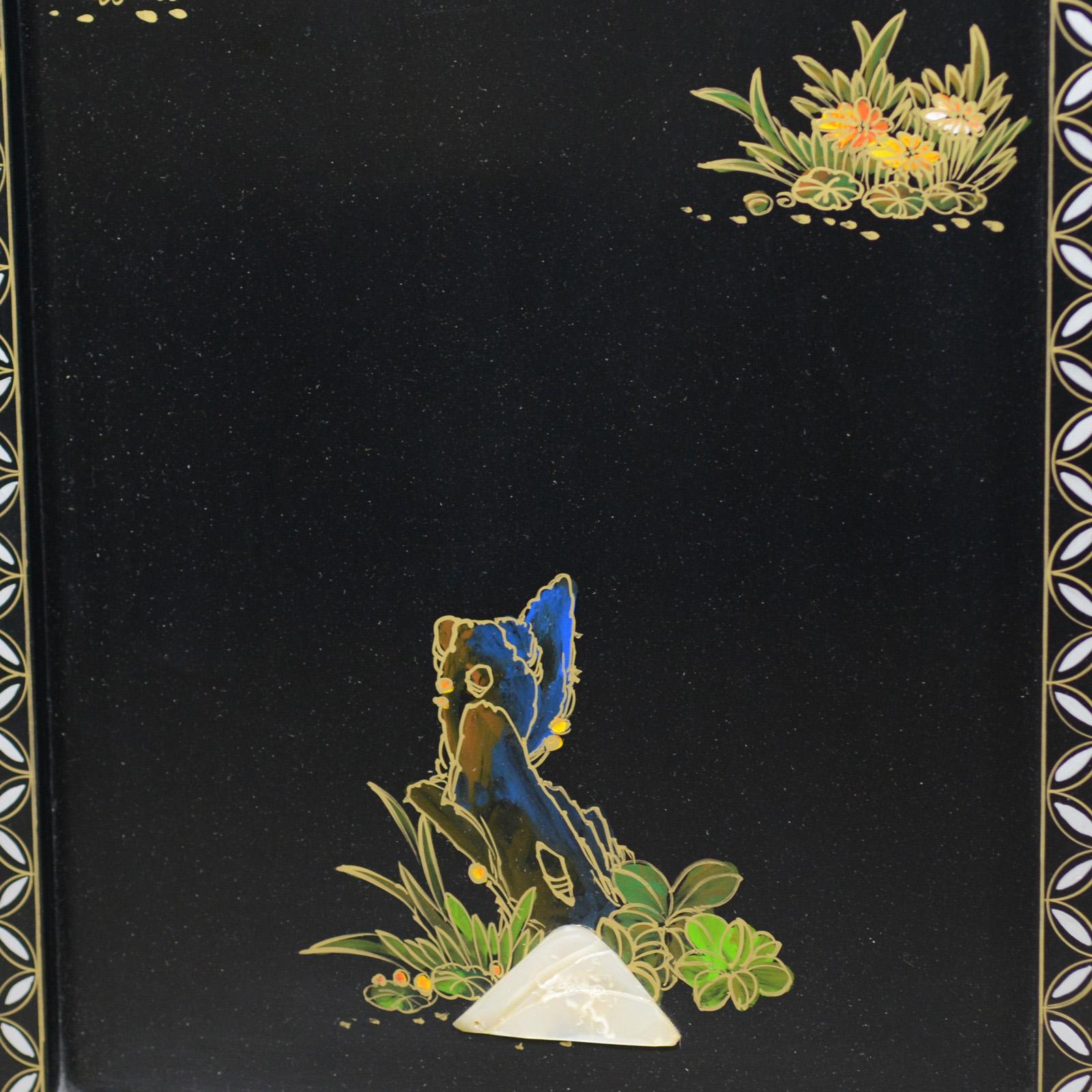 Set of Four Chinese Wall Panels, Decorative, Mother of Pearl, Soapstone 1