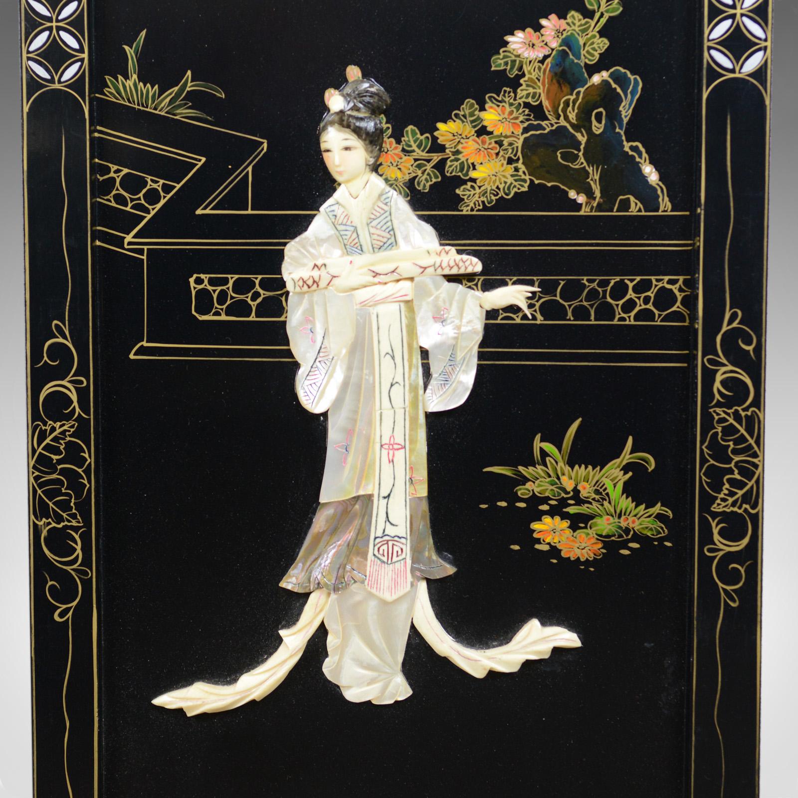 Chinoiserie Set of Four Chinese Wall Panels, Decorative, Mother of Pearl, Soapstone