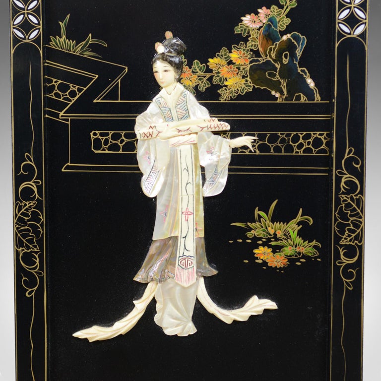 Set Of Four Chinese Wall Panels Decorative Mother Of Pearl Soapstone At 1stdibs