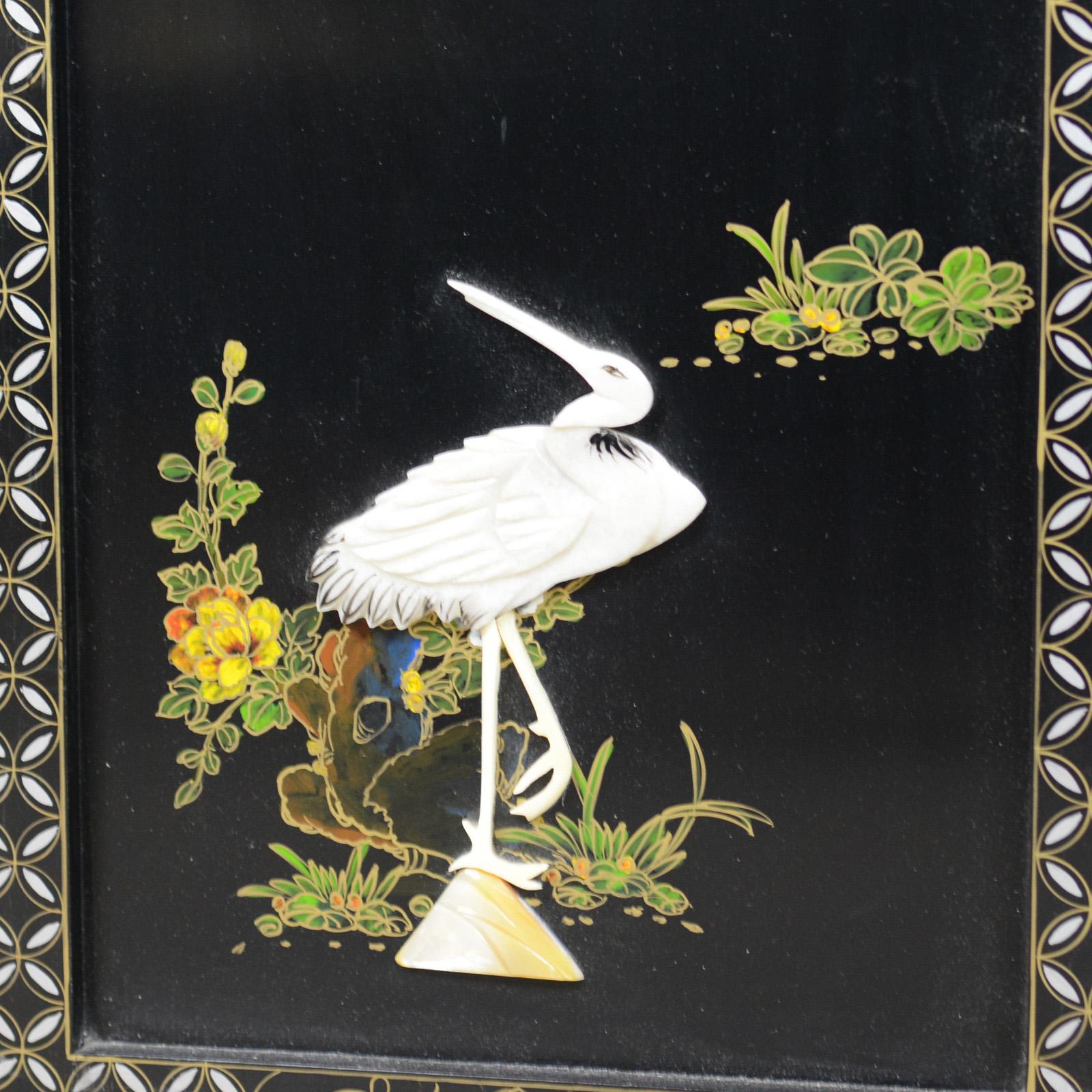 Mother-of-Pearl Set of Four Chinese Wall Panels, Decorative, Mother of Pearl, Soapstone