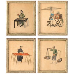Antique Set of Four Chinoiserie Prints