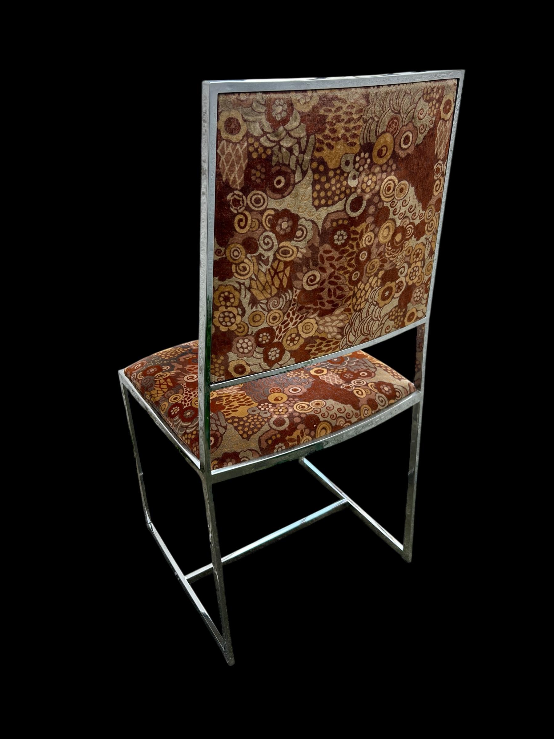 set of four chrome chairs attributed to Willy Rizzo In Good Condition For Sale In Brooklyn, NY