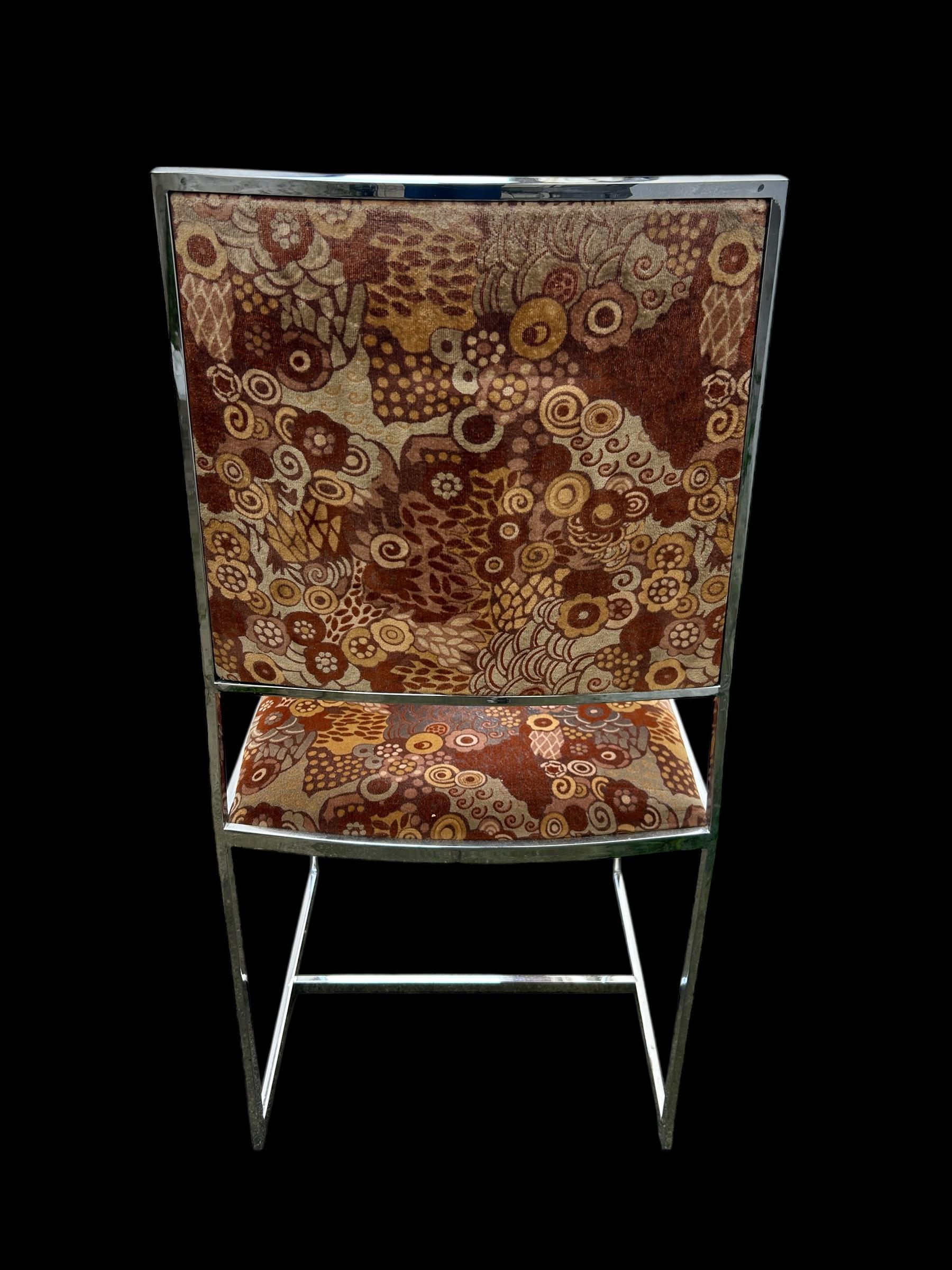 20th Century set of four chrome chairs attributed to Willy Rizzo For Sale