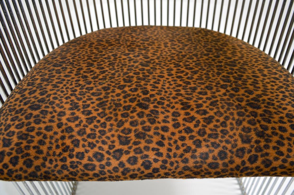 American Set of Four Chrome Chairs with Cheetah Print Upholstery